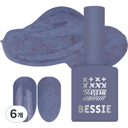 BESSIE 컬러 젤네일, TD21 패브릭 퍼플, 11ml, 6개