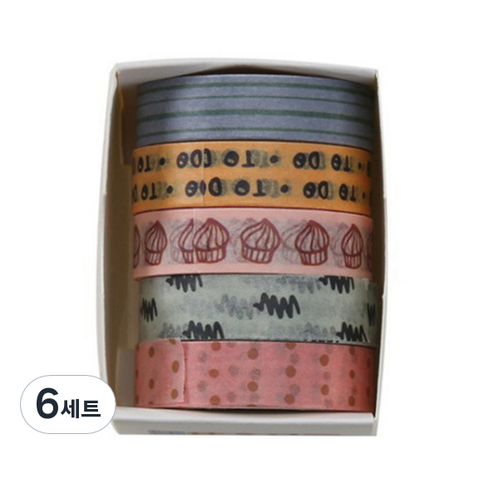 데일리네스트 깔끔한 마스킹테이프 세트, 타입 6, 6세트