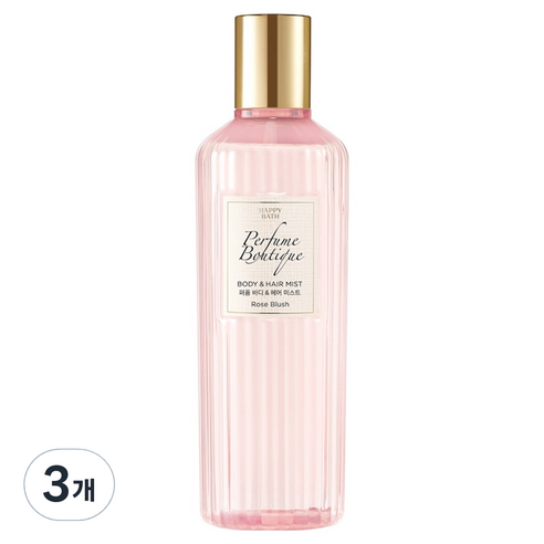 해피바스 퍼퓸부티크 바디 헤어 미스트 로즈 블러쉬, 3개, 200ml