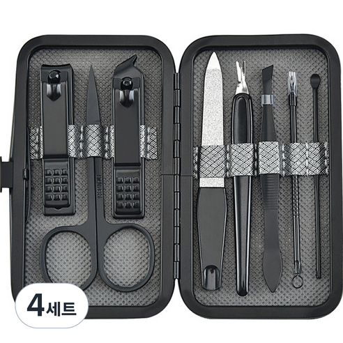 아필코 네일 메이크업 손톱깍이 8종 세트, 그레이, 4세트