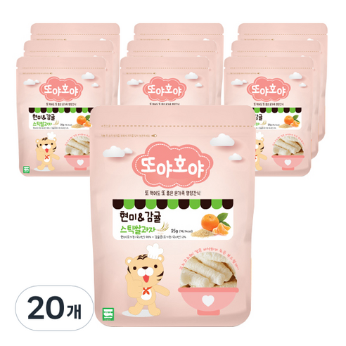 또야호야 유기농 과자 스틱, 감귤, 20개, 25g