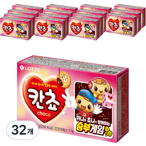 롯데제과 칸쵸 초코맛, 54g, 32개