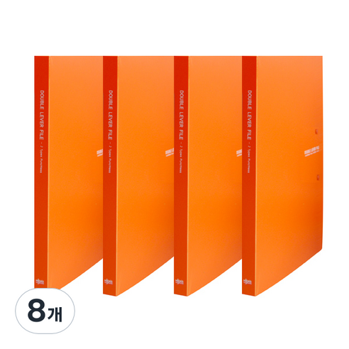 노블 PP 더블레버화일 A4, 주황, 8개