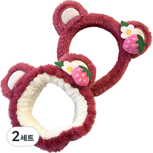 세안밴드 2종 세트, 2세트, 퍼플꽃