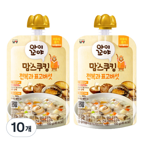 아이꼬야 맘스쿠킹 레토르트 이유식 100g, 전복과 표고버섯, 10개