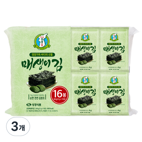지도표성경 매생이 식탁김 16p, 3개, 64g