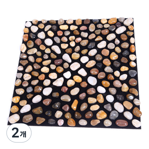 보니토리 발지압 매트 40 x 40 cm, 화이트사선, 2개