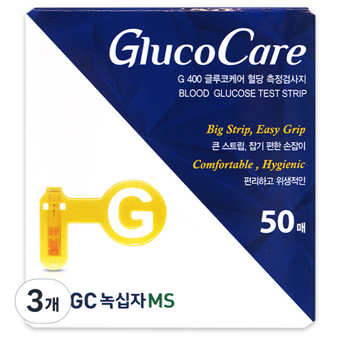 GC녹십자MS 글루코케어 G 400 혈당 측정검사지, 50개입, 3개