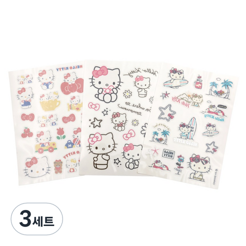 산리오 헬로키티 타투스티커 3종 세트, 3세트, 혼합색상