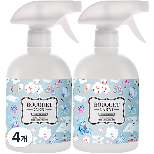 부케가르니 섬유탈취제 베이비파우더, 500ml, 4개