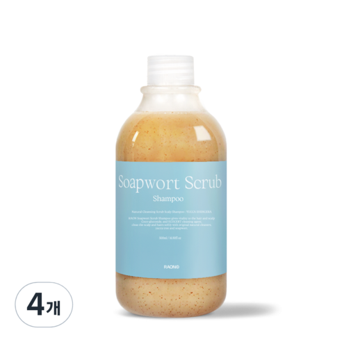 라온 솝워트 비누풀 스크럽 샴푸, 4개, 500ml