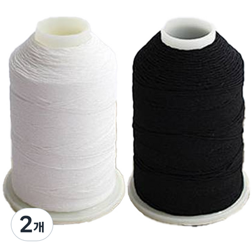 COTS 소형 고무실 2p, 화이트 + 블랙, 2세트