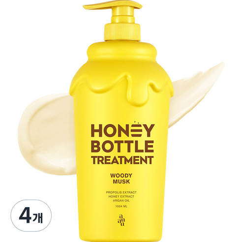 아유아유 허니보틀 트리트먼트 우디머스크향, 4개, 1004ml
