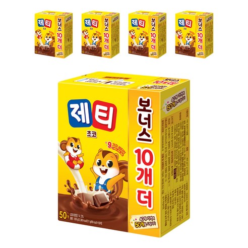 동서 제티 쵸코렛맛 분말, 17g, 50개입, 5개