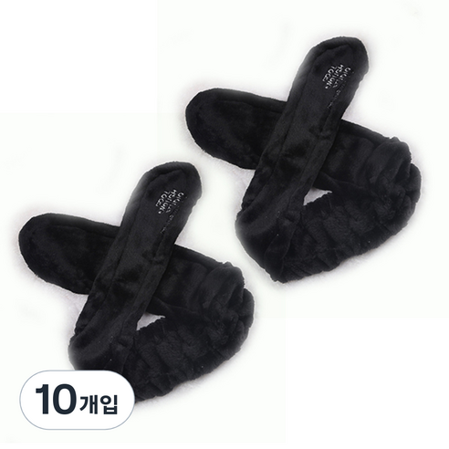 블럭마트 세안 밴드 토끼, 블랙, 10개