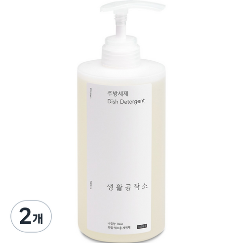 생활공작소 바질향 주방세제, 750ml, 2개