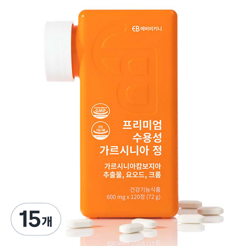 에버비키니 프리미엄 수용성 가르시니아 정 72g, 120정, 15개