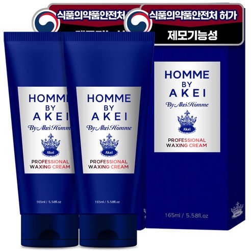 아케이 옴므 프로페셔널 올인원 제모 왁싱크림 팔다리용, 165ml, 2개