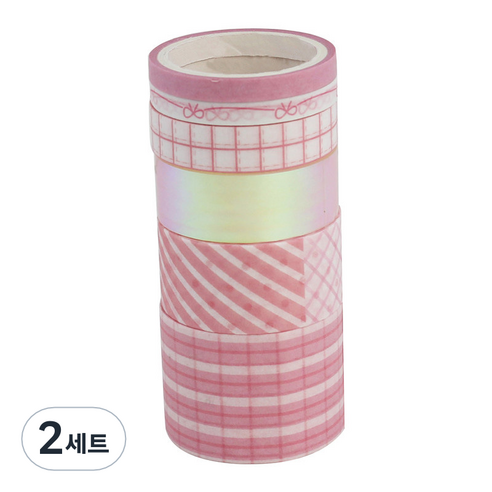 로벨리앙 다용도 종이 마스킹테이프 6종 세트, 핑크혼합, 2세트