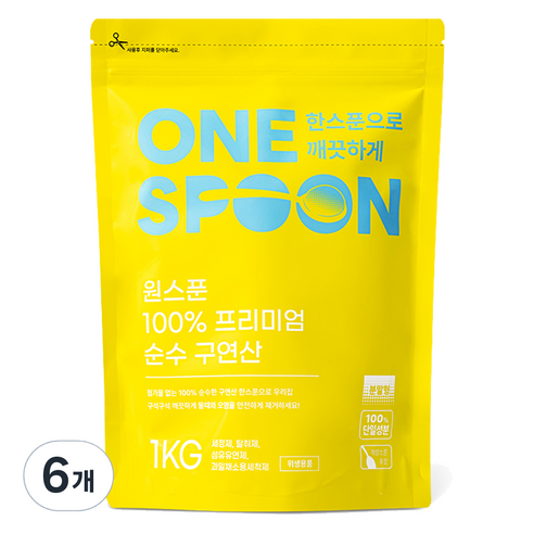 원스푼 프리미엄 순수 구연산, 1kg, 6개