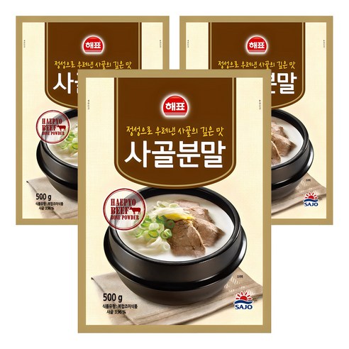 해표 사골분말, 500g, 3개