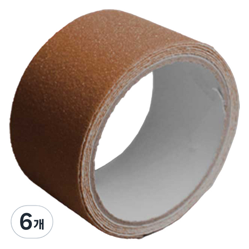 PVC 미끄럼 방지 안전 테이프 갈색 폭 5cm x 길이 5m, 6개