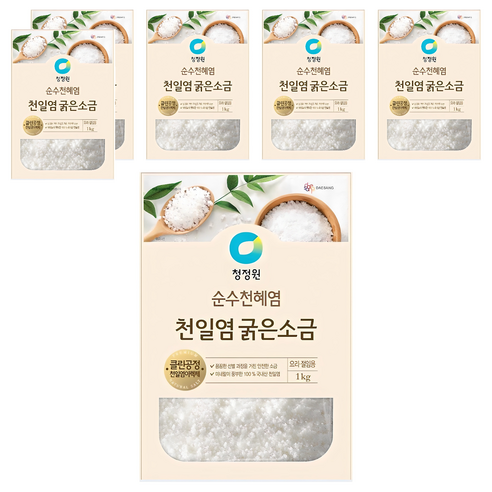 청정원 굵은소금, 1kg, 6개