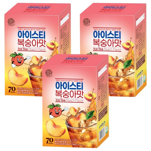 우리차 아이스티 복숭아 70p, 13g, 70개입, 3개