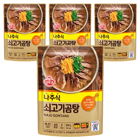 오뚜기 나주식 쇠고기 곰탕, 4개, 500g