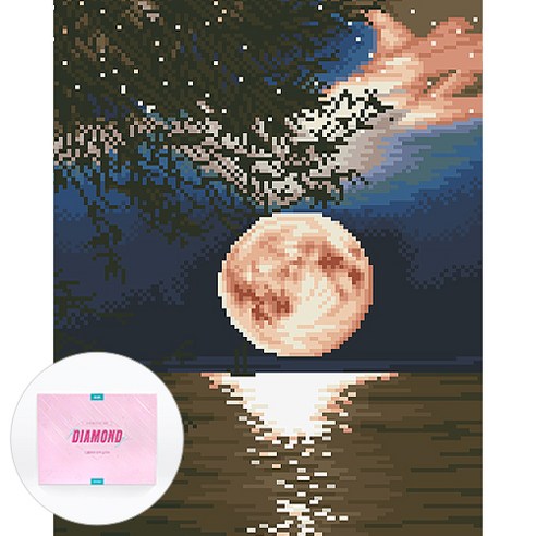 디클레어 액자 캔버스형 보석십자수 DIY 키트 40 x 50 cm, 1세트, 혼합색상