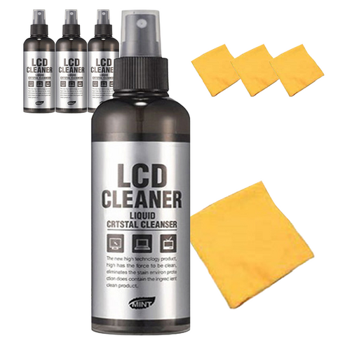 MINT LCD 클리너 + 극세사 융, 200ml, 4개