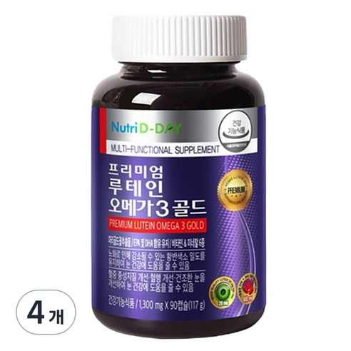 뉴트리디데이 프리미엄 루테인 오메가3 골드, 90정, 4개