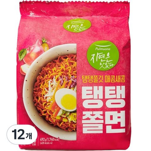 풀무원 탱탱쫄면, 123g, 12개