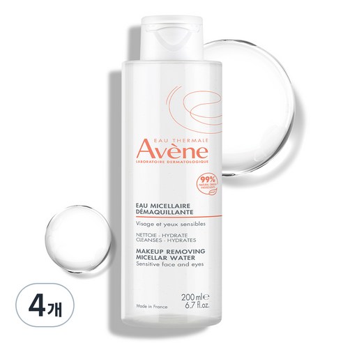 아벤느 미셀라 클렌징 워터, 200ml, 4개