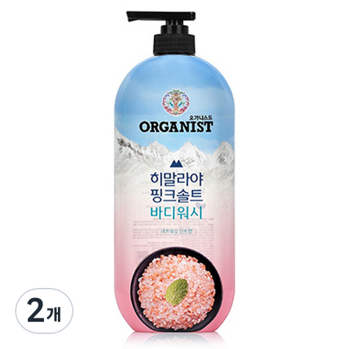 온더바디 오가니스트 히말라야 핑크솔트 바디워시 민트향, 865ml, 2개