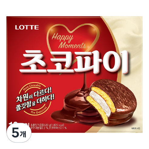 롯데제과 초코파이, 420g, 5개