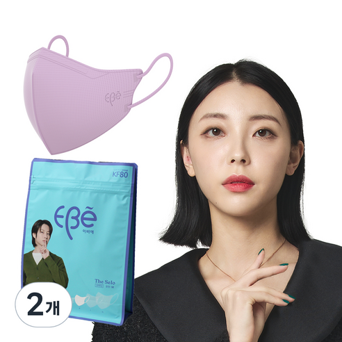 이비에 더세로 마스크 중형 KF80, 30개입, 2개, 퍼플