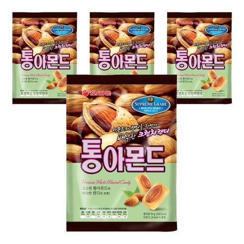 오리온 통아몬드 캔디, 90g, 4개
