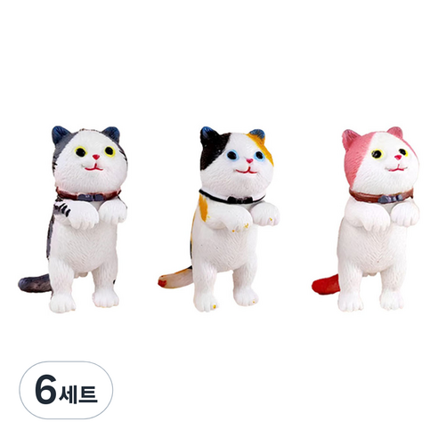 월드크린 애교 부리는 고양이 피규어 A타입 세트, 6세트