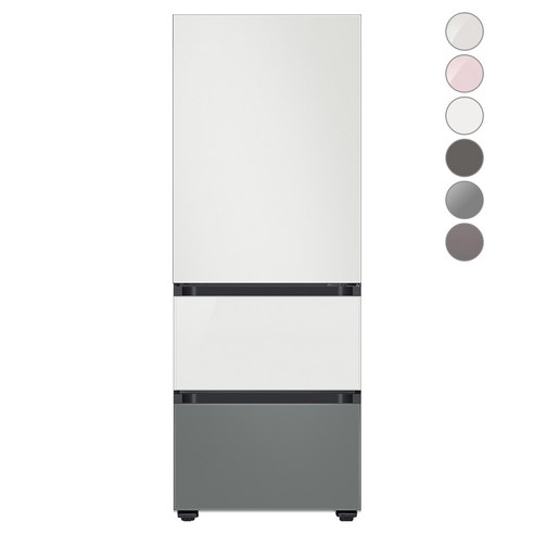 [색상선택형] 삼성전자 비스포크 김치플러스 냉장고 방문설치, 코타 화이트 + 글램 화이트 + 새틴 그레이, RQ33A74A1AP
