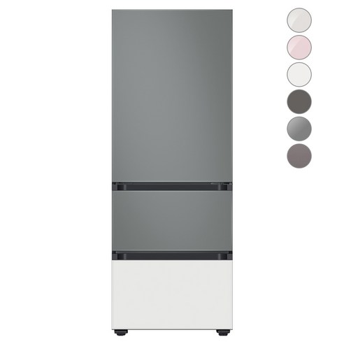 [색상선택형] 삼성전자 비스포크 김치플러스 냉장고 방문설치, 새틴 그레이, RQ33A74C2AP, 새틴 그레이 + 글램 화이트