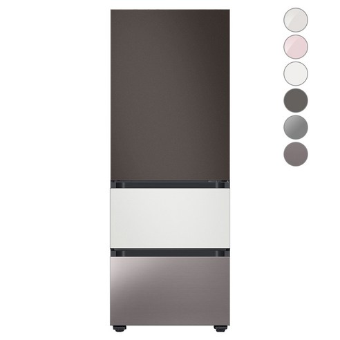 [색상선택형] 삼성전자 비스포크 김치플러스 냉장고 방문설치, 코타 차콜 + 코타 화이트 + 브라우니 실버, RQ33A74A1AP