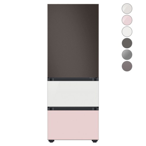 [색상선택형] 삼성전자 비스포크 김치플러스 냉장고 방문설치, 코타 차콜 + 글램 화이트 + 글램 핑크, RQ33A74A1AP