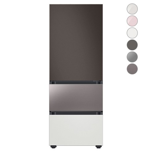 [색상선택형] 삼성전자 비스포크 김치플러스 냉장고 방문설치, 코타 차콜 + 브라우니 실버 + 코타 화이트, RQ33A74A1AP