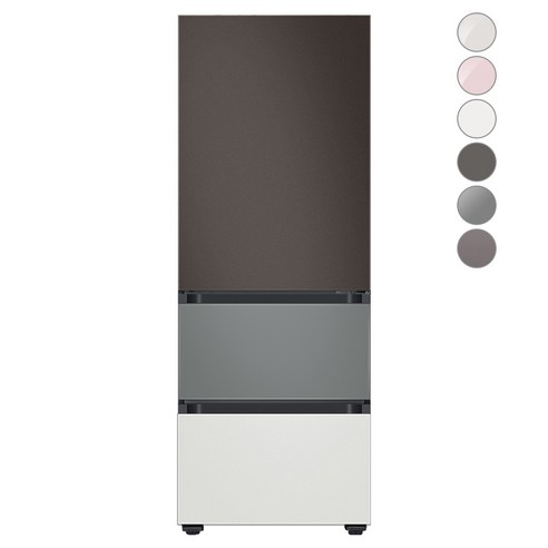 [색상선택형] 삼성전자 비스포크 김치플러스 냉장고 방문설치, 코타 차콜 + 새틴 그레이 + 코타 화이트, RQ33A74A1AP