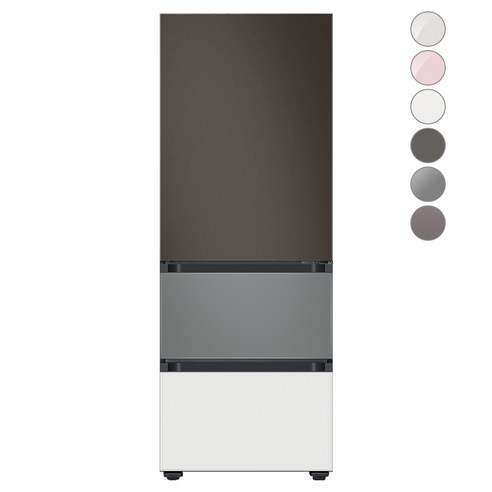 [색상선택형] 삼성전자 비스포크 김치플러스 냉장고 방문설치, 코타 차콜 + 새틴 그레이 + 글램 화이트, RQ33A74A1AP