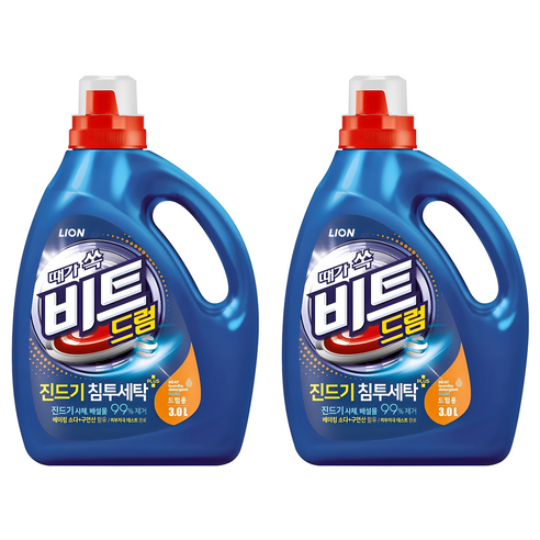비트 진드기 액체세제 드럼용 본품, 3L, 2개