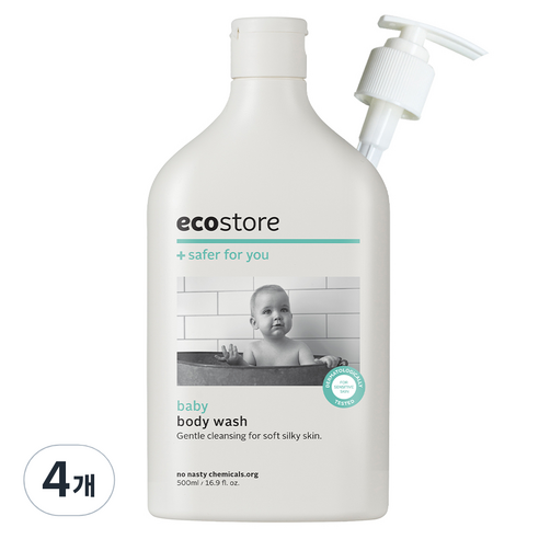 에코스토어 대용량 베이비 바디워시, 500ml, 4개