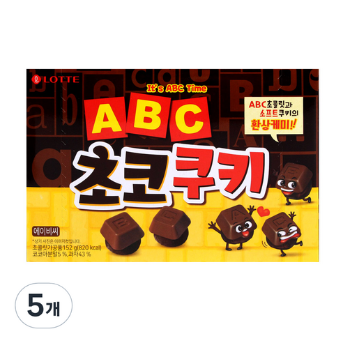 롯데 ABC초코쿠키, 152g, 5개