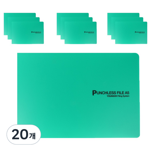 영오 세금계산서 PP 레버파일 A5, 녹색, 20개